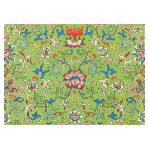 Mantel Adorno Chino Vintage Owen Jones Floral Verde