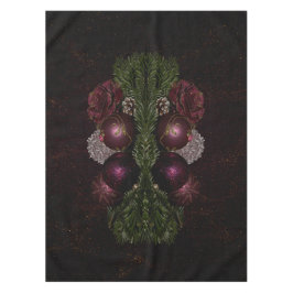 Mantel Adorno Rosa de Fiesta de Navidad Hojas Verdes Negr