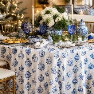 Mantel Adornos azules de Chinoiserie Navidad