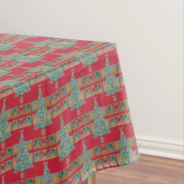 Mantel adornos de campanas y arcos rojos en navidades de