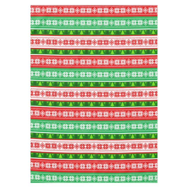 MANTEL ADORNOS DE NAVIDAD DISEÑO ROJO BLANCO VERDE (Anverso)