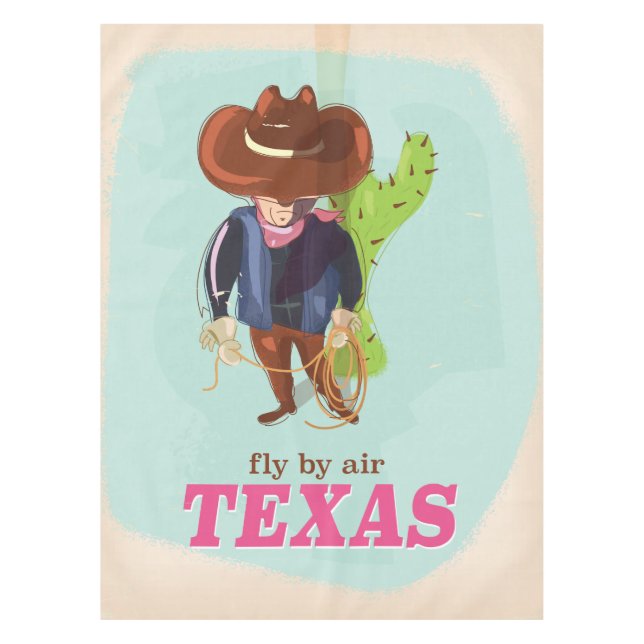 Mantel Afiche de viaje del vaquero de Texas (Anverso)