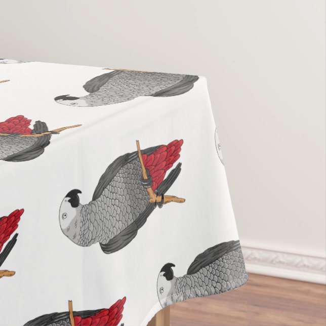 Mantel African grey parrot cartoon illustration (In Situ)