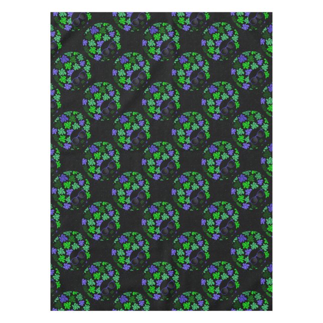 Mantel Afro Diva Verde y Azul (Anverso)