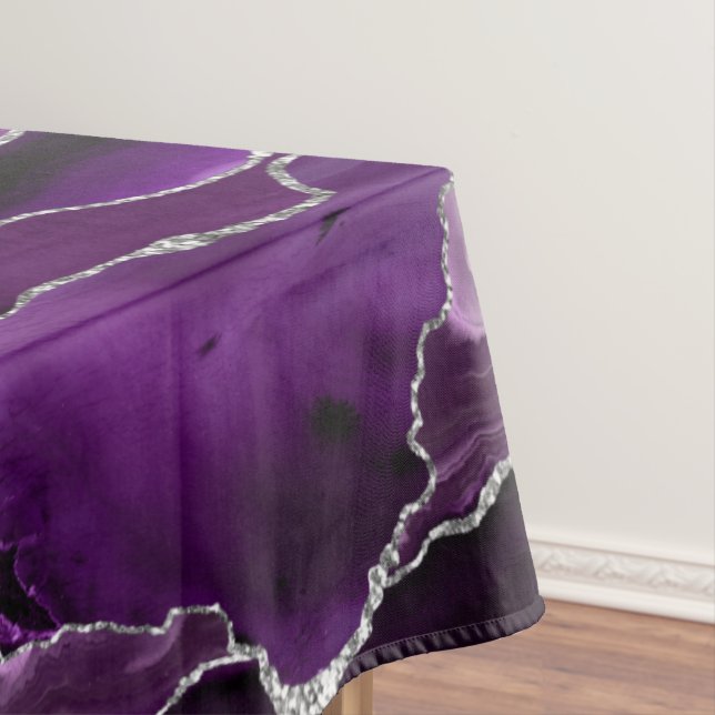 Mantel Agate Tablecloth, Purpurina formal de plata morada (In Situ)