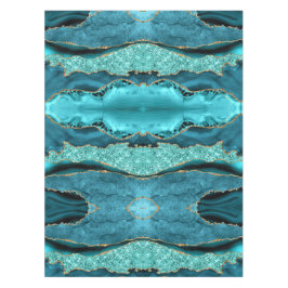 Mantel Agate Verde azulado Blue Gold Aqua Turquoise Table