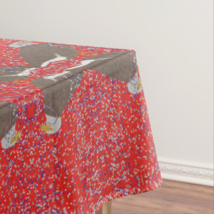 Mantel Águila moderna con corazón rojo, blanco y azul