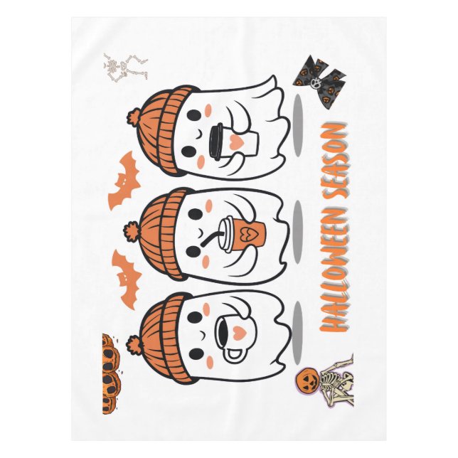 Mantel aison Halloween – fantômes café mignons (Anverso)