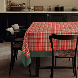 Mantel Ajustes de mesa estacionales de Tartán verde rojo 