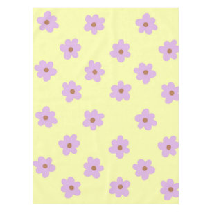 Mantel Alegre Retro Floral Amarillo Púrpura y Brillante