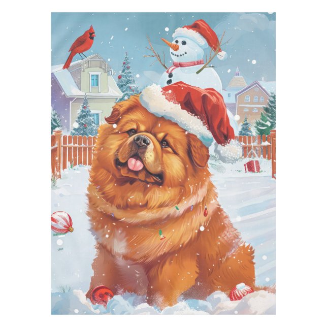Mantel Alegría de los Navidades Chow Chow Winter Wonderla (Anverso)