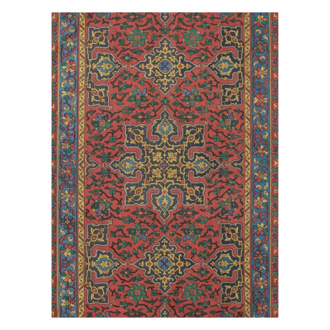 Mantel Alfombra Persa Clásica Rojo Azul (Anverso)