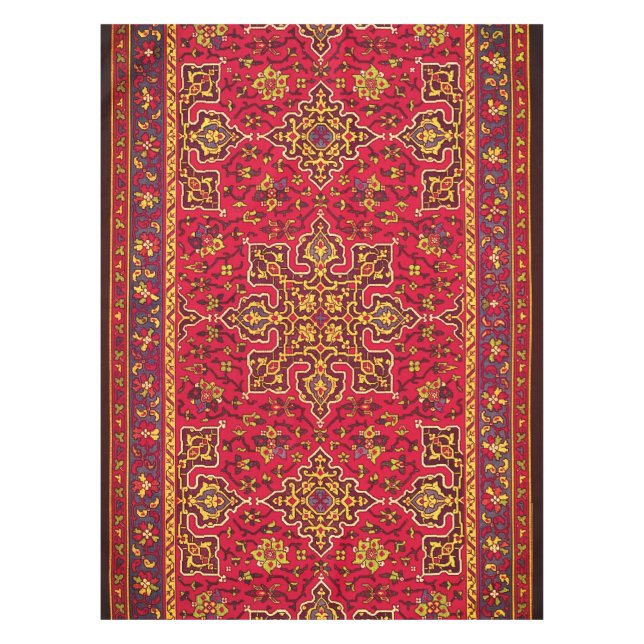 Mantel Alfombra persa roja y dorada (Anverso)