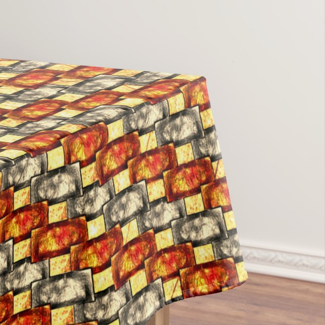 Mantel Alinear las piezas rectangulares rojizas y beige t (In Situ)