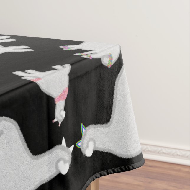 Mantel Alpacas lindo con flores de burbujas purpurinas di (In Situ)