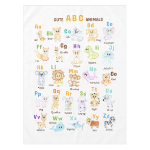 Mantel Alphabet Animal ABC Animales cutáneos