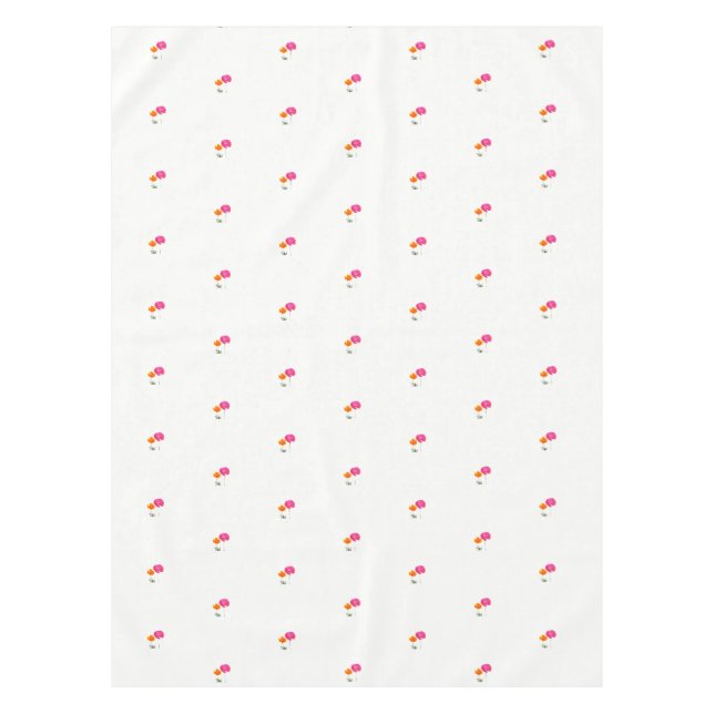 Mantel amapola rosa y naranja con tallo (Anverso)