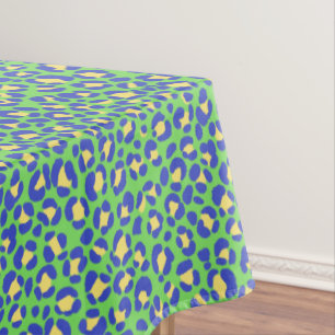 Mantel Amarillo azul verde leopardo