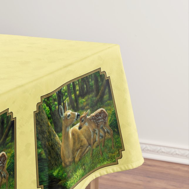 Mantel Amarillo del ciervo blanco madre y bebé (In Situ)