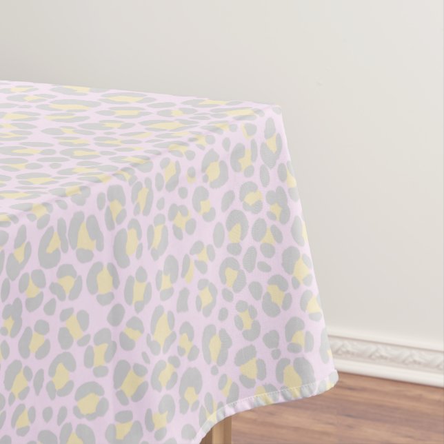 Mantel Amarillo gris rosado del Leopardo Pastel (In Situ)