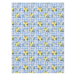 Mantel Amarillo Lemons y Blue Gingham Check