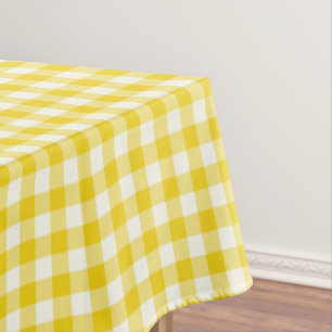 Mantel amarillo limón del algodón de la guinga