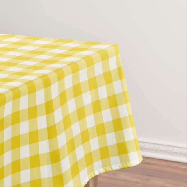 Mantel amarillo limón del algodón de la guinga (In Situ)