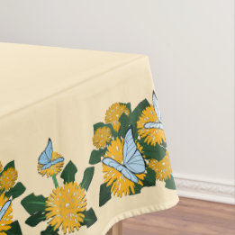 Mantel Amarillo Mariposas Diente de León Estilizado Moder
