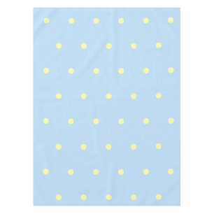 Mantel Amarillo Retro Chic y Patrón de Lunares Azules Pri