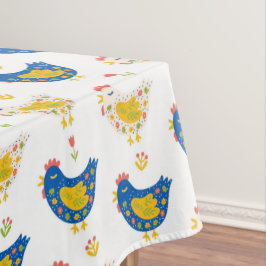 Mantel Amarillo y Azul Escandinavo Pollitos Divertidos de