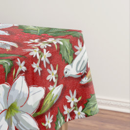Mantel Amaryllis y Holly Red Navidades