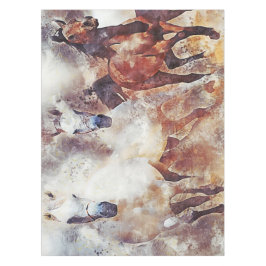 Mantel Amazing white and bay horses in a gallop