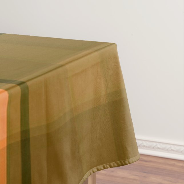 Mantel Amber Naranja Plaid Tablecloth (In Situ)