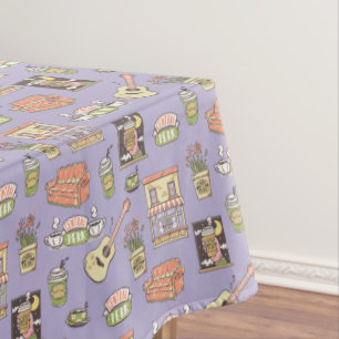 Mantel AMIGOS™   Patrón de iconos morados