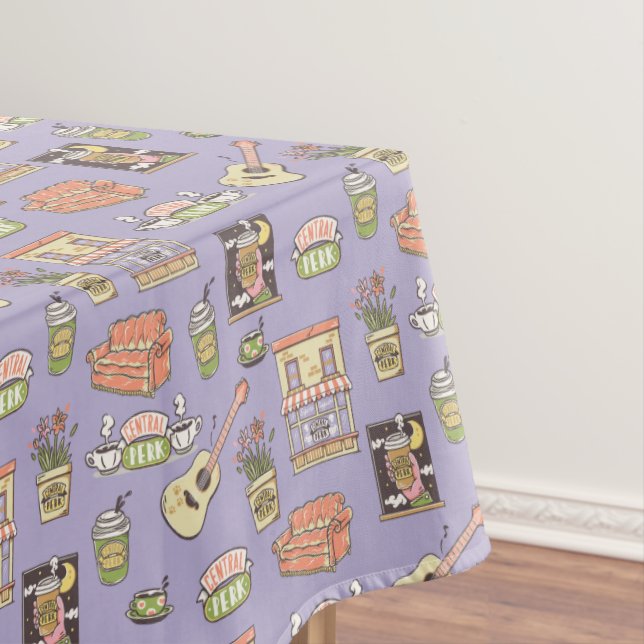 Mantel AMIGOS™ | Patrón de iconos morados (In Situ)