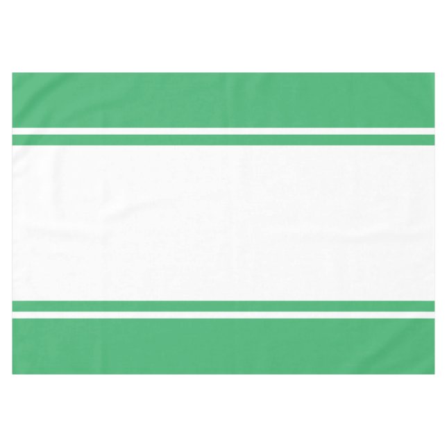 Mantel Amplia franja de Carreras blanca en verde Bonito (Frente (Horizontal))