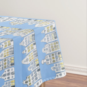 Mantel Ámsterdam Casa Holandesa Watercolor Village Blue