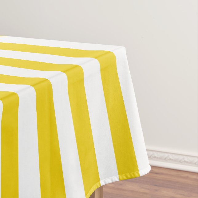 Mantel ancho amarillo limón moderno de la raya (In Situ)
