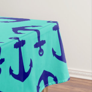 Mantel Ancla Azul De La Marina En La Decoración De La Cos
