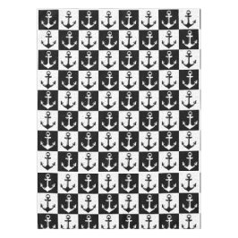 Mantel Anclaje negro y blanco a cuadros