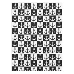 Mantel Anclaje negro y blanco a cuadros