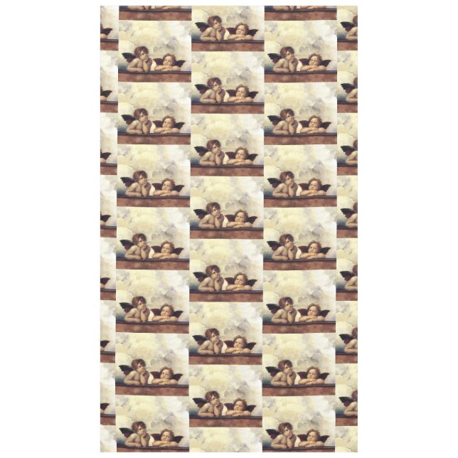 Mantel ANGELS / Cherubs alados, nubes Raffaello Sanzio (Anverso)