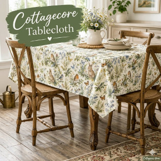 Mantel Animales del Bosque Flores Silvestres Cottagecore