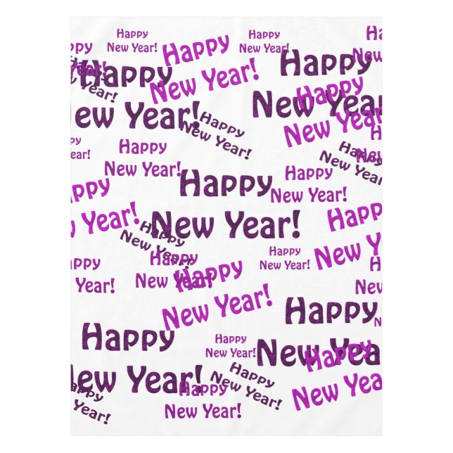 Mantel año nuevo morado feliz (Anverso)