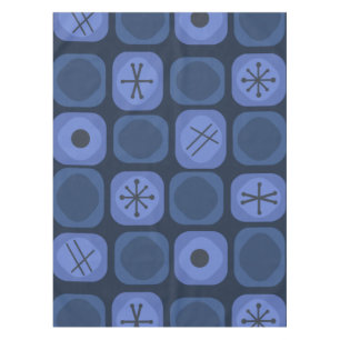 Mantel Años 1950 Mod Art Soft Cubes Navy Blue