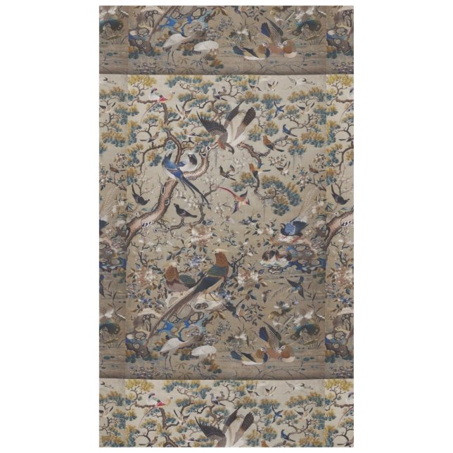 Mantel Antigüedades, oro, seda, naturaleza, pintura, asiá (Anverso)