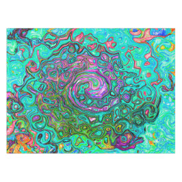Mantel Aquamarine Groovy Abstract Retro Láquido Swirl