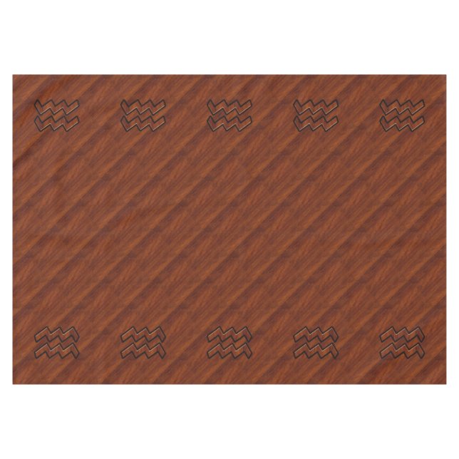 Mantel Aquarius Zodiac Rótulo Estilo de caoba marrón (Frente (Horizontal))