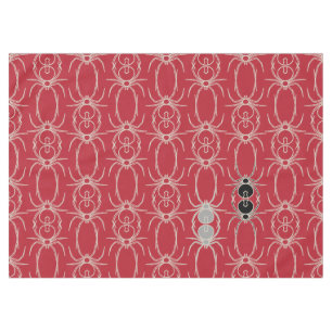 Mantel Arañas - Rojo sanguíneo y Blanco óseo
