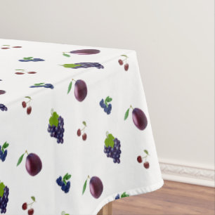 Mantel Arándanos, Uvas y otras Frutas Moradas sobre Blanc